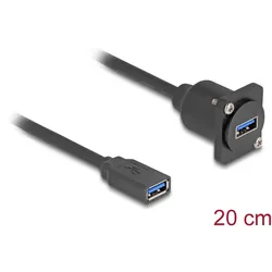 DeLOCK D-Typ USB 5 Gbps Kabel Typ-A Buchse zu Typ-A Buchse schwarz 20 cm