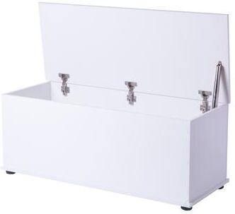 Basicwise Large Storage Toy Box with Soft Closure Lid, Wooden Organizing Furniture Storage Chest