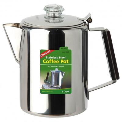 Coghlans - Edelstahlkanne Coffee Pot - Topf Gr 12 Tassen grau