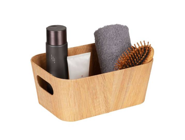 Badkorb Longiano aus Pappe in Holzoptik