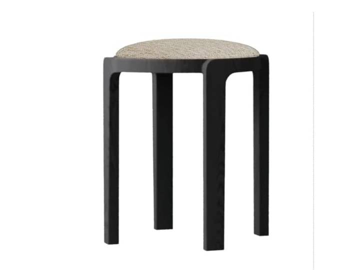 YDHFCD Stapelbarer Hocker mit gepolsterter Sitzfläche aus Massivholz Stapelbarer Holz-Hocker, gepolsterter runder Sitz, platzsparend, vielseitig.(Style 14)