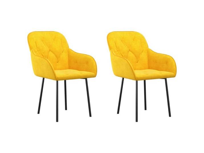 “Winter Sale TOP Chaise de cuisine Jaune - Chaises à manger lot de 2 Jaune Velours PRO67329