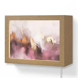 WANDLEUCHTE Lila - Abstrakt - Farbe - Gold Wandlampe 20x15 cm Wandlampe