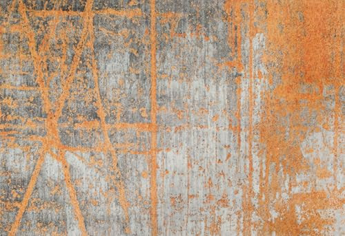Wash + Dry Deurmat Rustic Oranje/Grijs B: 140 cm, D: 200 cm