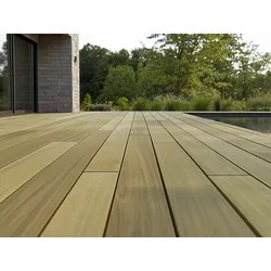 Robinie Terrassendielen, 23x118 mm, KD, glatt bombiert, seitlich genutet, keilgezinkt