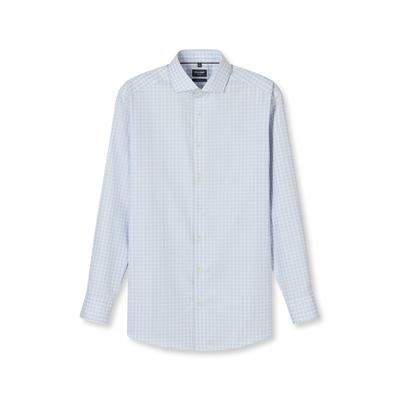 Businesshemd OLYMP "OLYMP Luxor, Modern Fit, Royal Kent", Herren, Gr. 42, Normaler Arm, silbergrau, 100% Baumwolle, Hemden