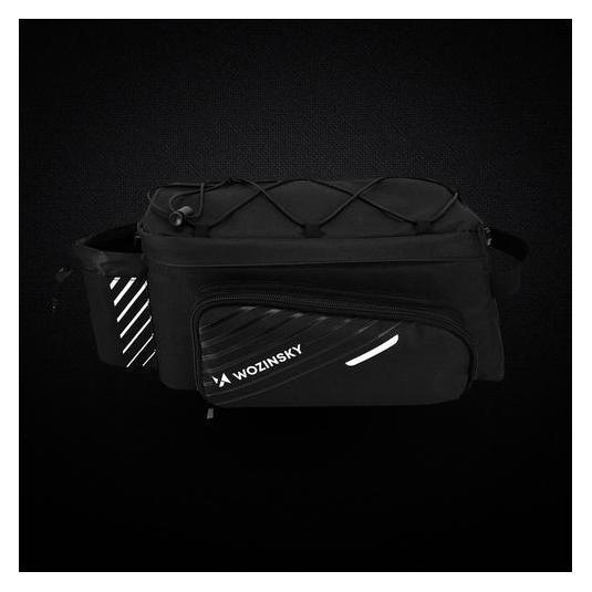 Wozinsky bike carrier bag with 9l shoulder strap (rain cover included) black (WBB22BK) (9 l) (WBB22BK)