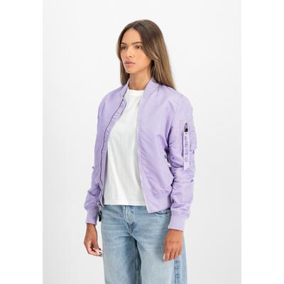 Bomberjacke ALPHA INDUSTRIES "MA-1 VF Light W", Damen, Gr. XS, lila (pale violet), Shell: 100% Nylon. Lining: 100% Nylon, Jacken Bomberjacke