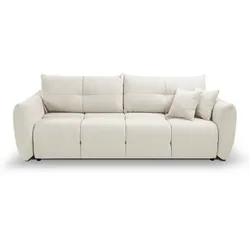 BETTSOFA MODA Creme Chenille-Stoff mit Schlaffunktion