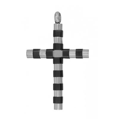 Kettenanhänger ADELIA´S "eleganter Kreuz Anhänger aus Edelstahl", schwarz, Schmuckanhänger, Damen, Edelstahl, Kettenanhänger