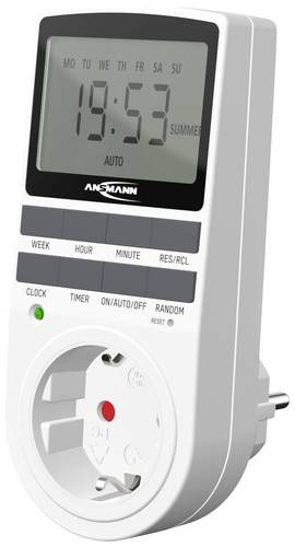 Ansmann 1260-0006 Zeitschaltuhr Programmierpaket digital Tagesprogramm, Wochenprogramm 3680 W IP20 Dauerbetrieb, EIN/AUTO/AUS-Programm, Programmierf