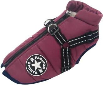 Uplifted Goods Large Pet Dog Jacket With Harness purple xl