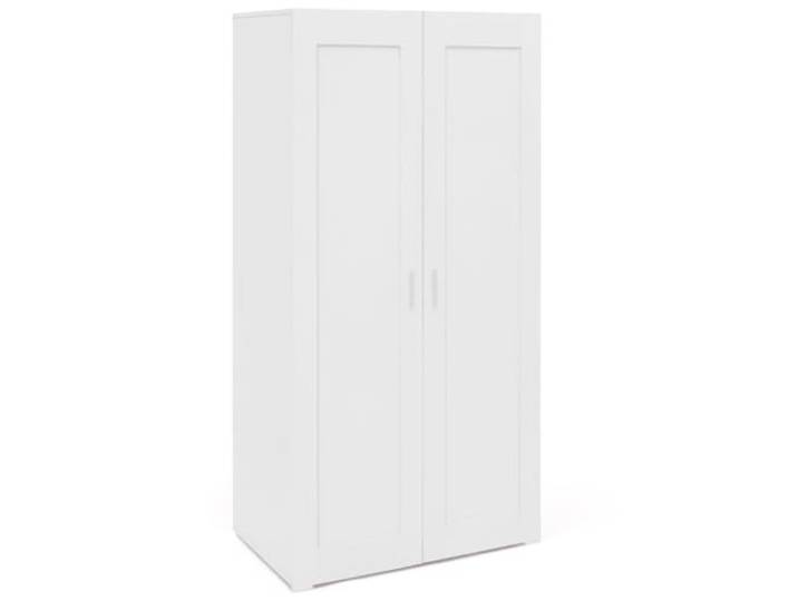 IDMarket - Schrank 2 Türen VITO weiß Kleiderschrank 80 cm mit Regalen Aufbewahrung Maxi Kapazität