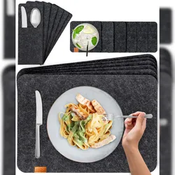 18 er Set Tischsets  6 Platzsets Bestecktaschen Glasuntersetzer