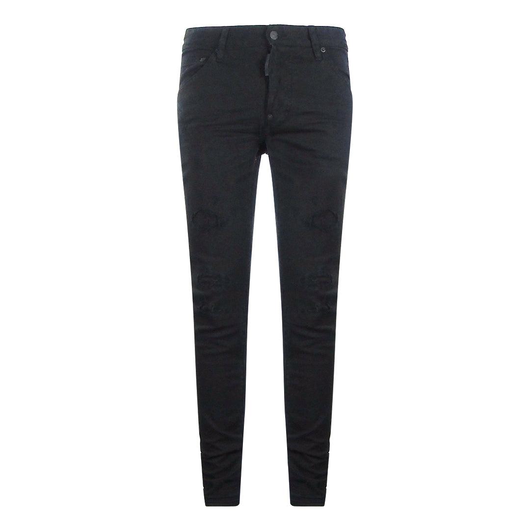 Dsquared2 - Cool Guy Jean - Schwarze, Verstärkte, Zerrissene Jeans