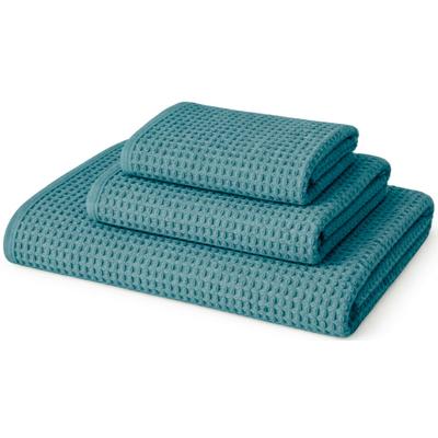 Gästehandtuch EGERIA "LIVA", blau (mint), B:30cm L:50cm, Waffelpiqué, Baumwolle, Handtücher, 30x50 cm, Waffelpiqué Struktur