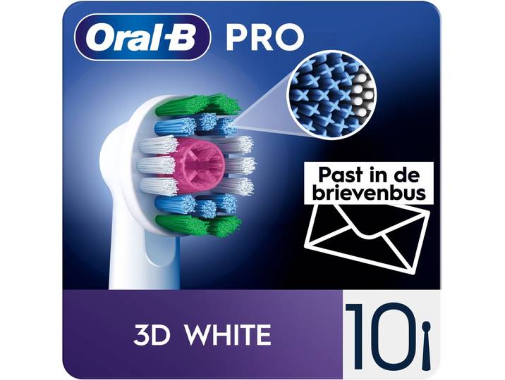 Oral-B Pro 3D White Opzetborstels - 10 Stuks - Kartonnen Brievenbusverpakking