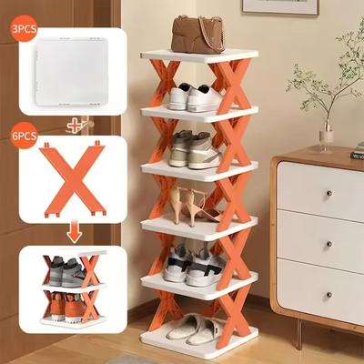 Inspired Living SmartSpace 9 Layer Detachable Shoe Rack Organizer orange 2