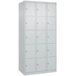 C+P Schließfachschrank Classic PLUS, 3 Abteile, 1850x900x500mm, 7035/7035