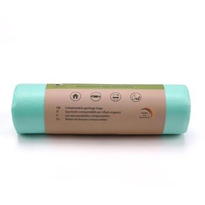 ZURAS Müllbeutel 60 Liter, kompostierbar, hellblau, 15 Stück