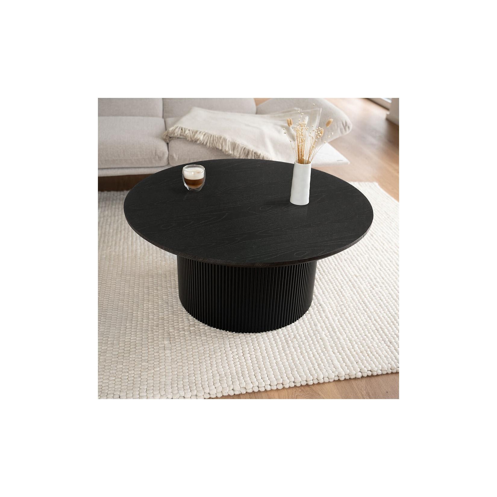 HOME DELUXE Couchtisch Rund ADELINA Dark Oak