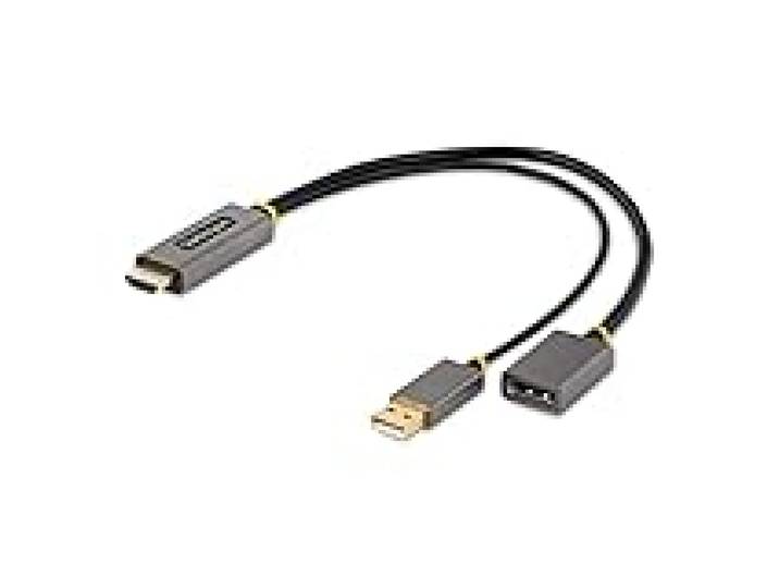 StarTech Câble Actif HDMI 2.0 vers DP 1.2 de 30cm, 4K 60Hz, HDR