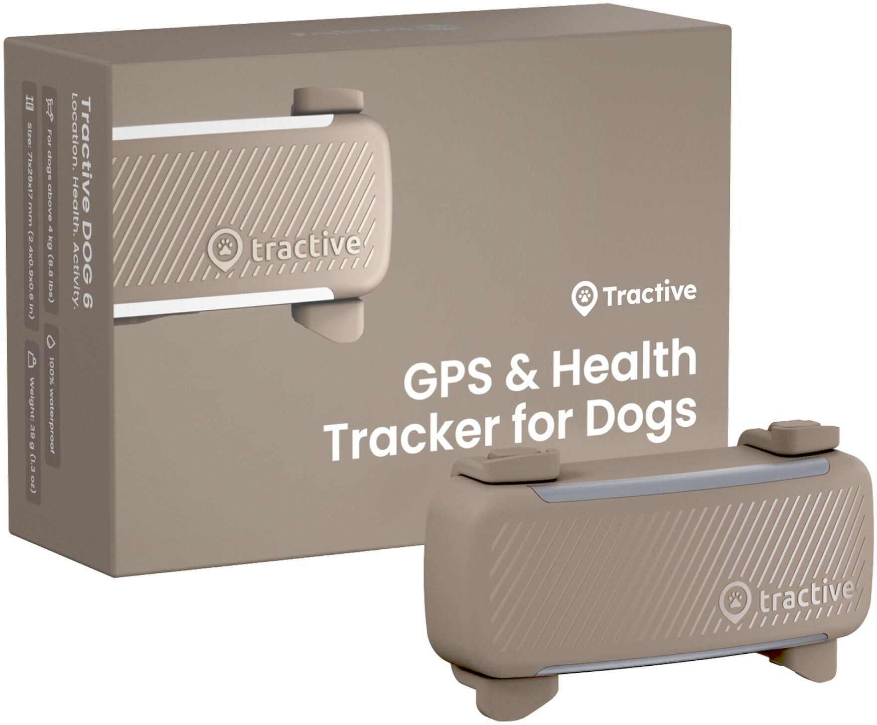 Tractive DOG 6 - Traceur GPS pour chien avec fonctions de santé   ABONNEMENT EXCL.   TRDOG6BR   Marron - Refurbished