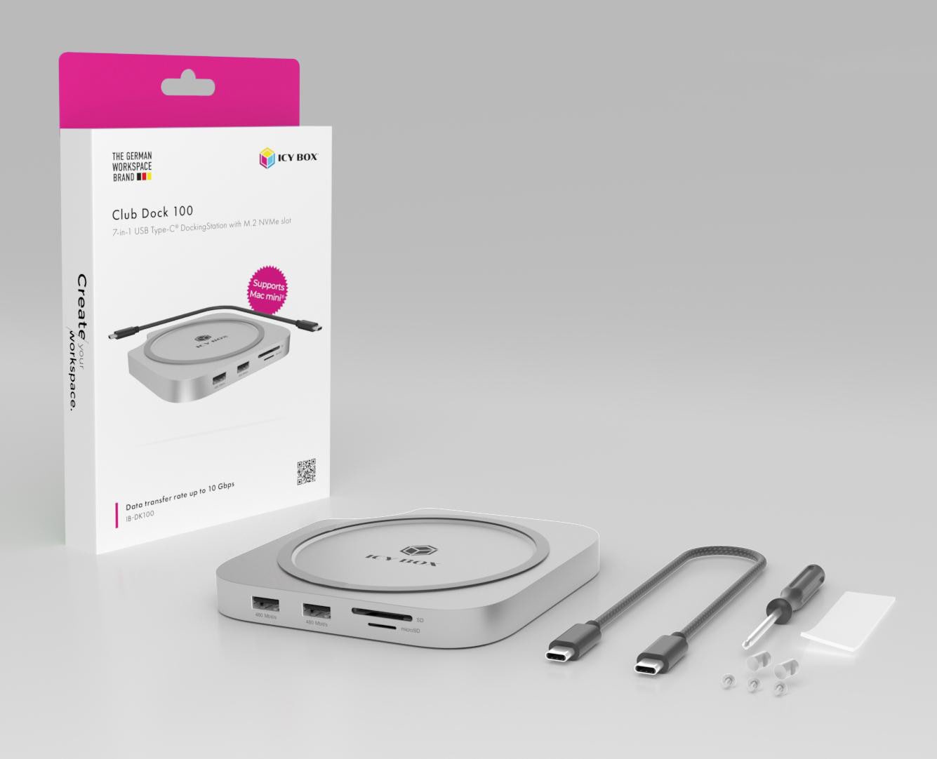 Raid Sonic Raidsonic ICY BOX Club Dock 100 Dockingstation für Mac Mini® (IB-DK100)