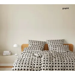 Elegante Mako Satin Bettwäsche Soho - 155x220 cm + 80x80 cm	graphit