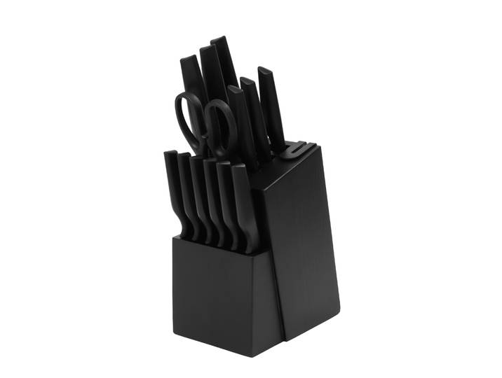 Messerblock Set Holz 14-teilig schwarz