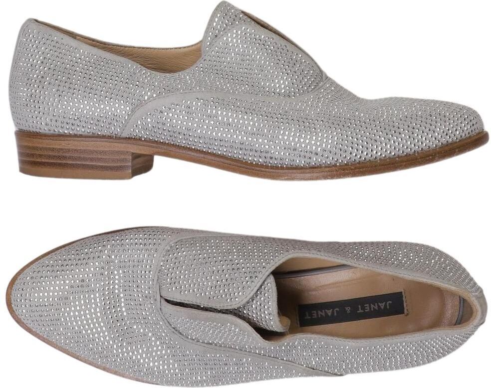 Janet & Janet Damen Halbschuh, Silber, Gr. EU 37, kein / Etikett - Second Hand