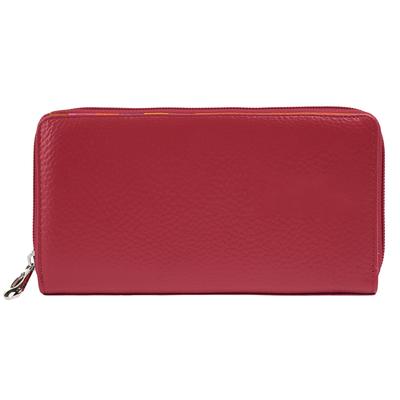 Geldbörse SAMANTHA LOOK "SAMANTHA LOOK Damen echt Leder", Damen, pink, Leder, leicht glänzend, unifarben, Kleinlederwaren, echt Leder