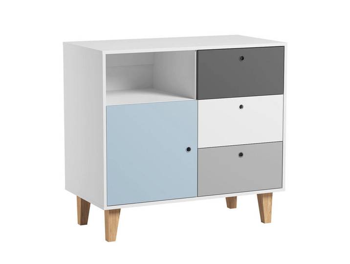 Petits-meubles Kinderkommode blau, Blau, 103.5x96.5x55 cm, Babymöbel & Kindermöbel, Babyzimmer, Wickelkommoden & Zubehör, Wickelkommoden