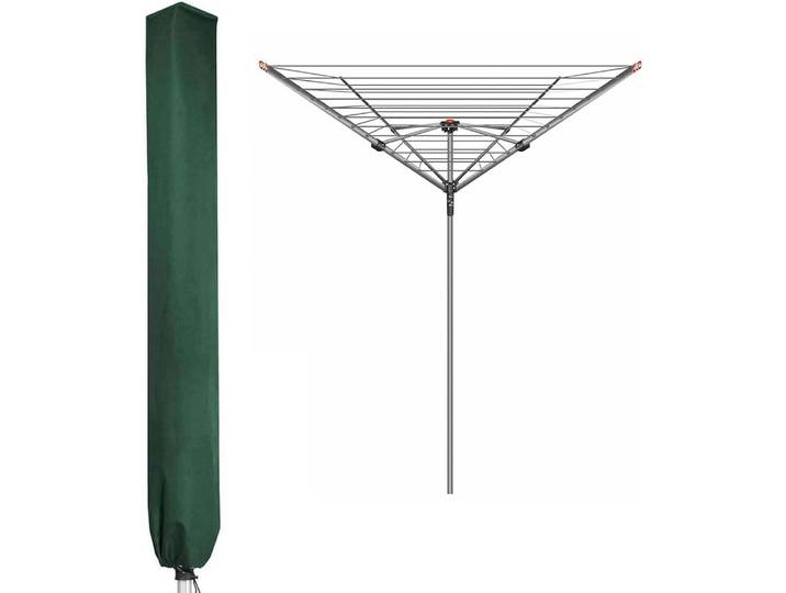 Schutzhülle für Wäschespinne, wasserdicht, 600D Oxford PVC, mit Reißverschluss, Grün, 16x16x165cm