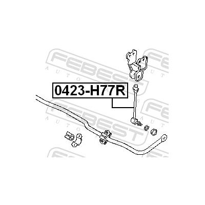 FEBEST Stange/Strebe, Stabilisator 0423-H77R Hinterachse für MITSUBISHI