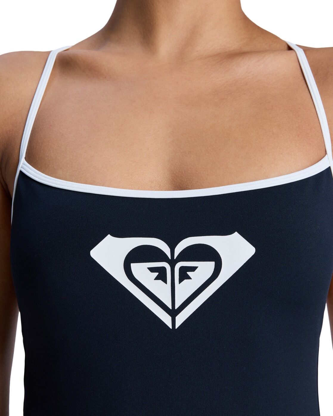Badeanzug ROXY "The Retro Essentials One-Piece", Damen, Gr. S, blau (anthrazit), Recycling-Polyester, Badeanzüge Badeanzug