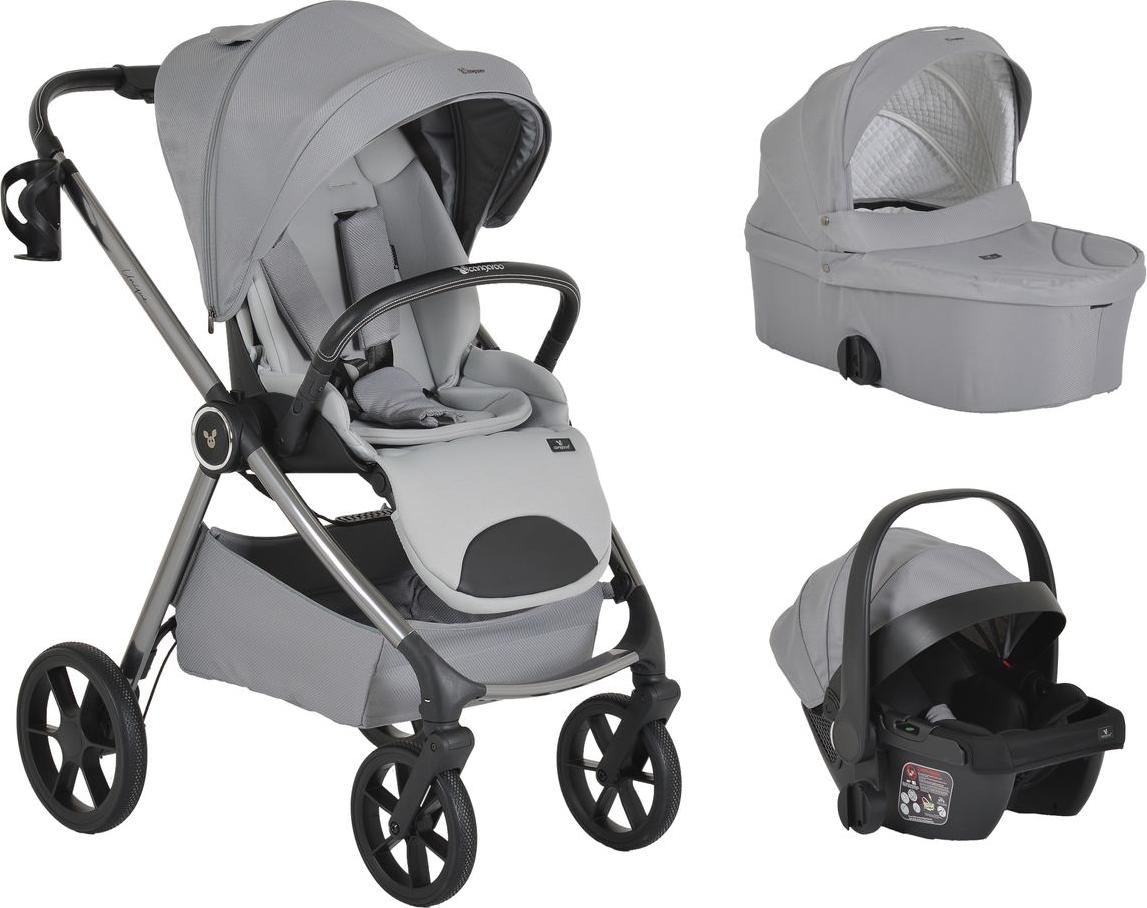 Cangaroo Kombikinderwagen Unique 3 in 1 Babyschale Stoßdämpfer PolyurethanRäder Tasche
