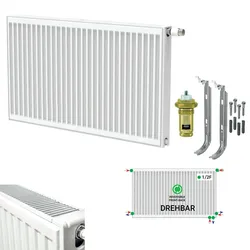 Belrad Universalheizkörper Kompakt Ventilheizkörper 6 Anschlüsse T22 500x900-1345W