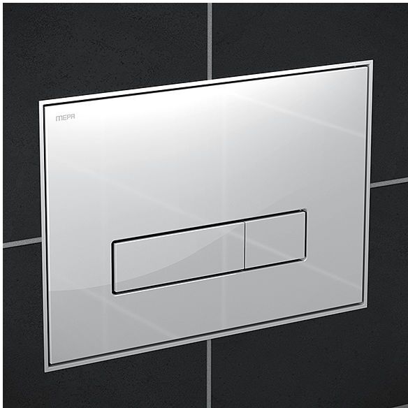 Mepa Orbit Betätigungsplatte 421844 Glas weiß, 2-Mengenspülung