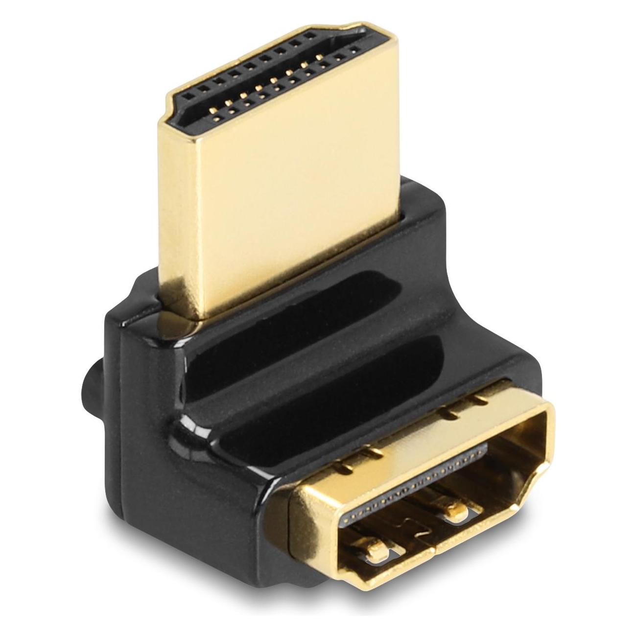 Delock HDMI Adapter Stecker zu Buchse 90° oben gewinkelt 8K 60 Hz Metall (HDMI, HDMI) (60017)