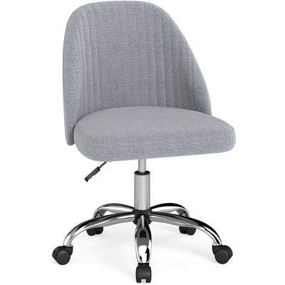 COSTWAY Bürostuhl, Armlehnenlos, Drehbar, Schminkstuhl, Höhenverstellbar, Moderner Samtstuhl für Schlafzimmer