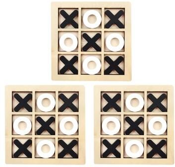 Inspire Select Montessori Wooden XO Puzzle Chess Game Educational Brain Training Toy For Kids nb1255c6 black 3pcs