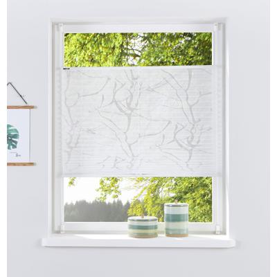 Plissee OTTO HOME "Anna, ohne Bohren, Lichtschutz, transparentes Ästemotiv" Gr. 8, weiß, B:110cm H:130cm, Obermaterial: 70% Viskose, 30% Polyester, Plissees, transparentes Ästemotiv, Bestseller, Für Fenster & Tür, Sonnenschutz