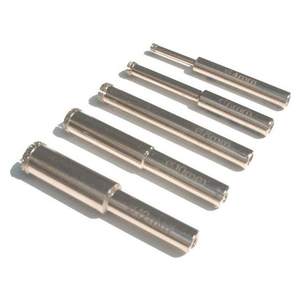 Elmag - Diamantbohrer-Set (galvanisiert) 5 Stück: Ø 4,6,8,10 u. 12 mm (10, 12 mm, 4, 6, 8) (61728)