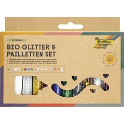 folia Glitzerpulver Glitter & Pailletten-Set, farbsortiert