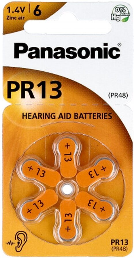 Batterien F.hörgeräte Panasonic Pr13 6stk