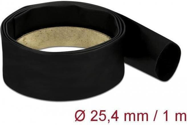 Delock 20663 Krimpkous zwart, 1 m x 25,4 mm