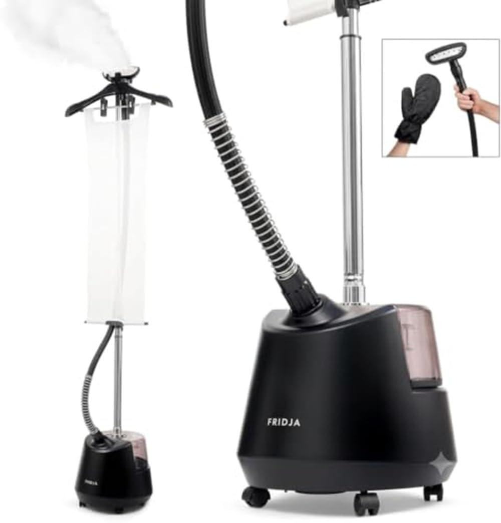 Fridja F1200 Stoomstrijkstation Pro – Staand stoomapparaat met 2200 W, 3 liter waterreservoir en 47 g/min stoomuitstoot