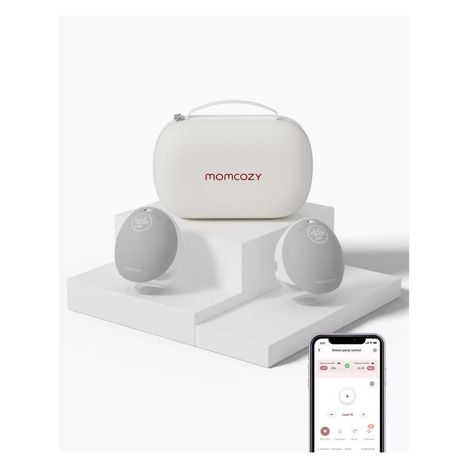 Momcozy M9 - kabellose Hands-Free Milchpumpe Grau Doppelse (BP288-GR71BA-A)