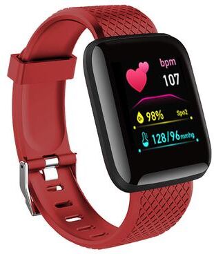 Fusion Finds Smart Watch With Bluetooth Fitness Tracker, Sleep Monitor & USB Charging For Android & IOS red